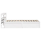 Bed Frame with Headboard White 90x190 cm Single Solid Wood Pine 3306364