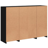 Sideboards with LED Lights 3 pcs Black Engineered Wood 3209129