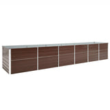 Garden Raised Bed Galvanised Steel 480x80x77 cm Brown 47070