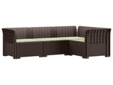 4-Seater Garden Sofa with Cushions Rattan Look PP Brown 3443966