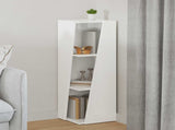 Side Shelf High Gloss White 33 x 32 x 100.5 cm Engineered Wood 892421