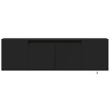 TV Wall Cabinet with LED Lights Black 135x31x39.5 cm 852384