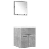 3 Piece Bathroom Furniture Set Concrete Grey Engineered Wood 3324861