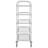5-Tier Kitchen Trolley 107x55x147 cm Stainless Steel 50917