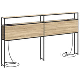 Storage Headboard with Shelf Sonoma oak 180 cm Engineered wood 859766