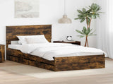 Bed Frame with Drawer Smoked Oak 100 x 200 cm Engineer Wood 3410739