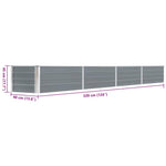 Garden Raised Bed Galvanised Steel 320x40x45 cm Grey 47052