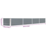 Garden Raised Bed Galvanised Steel 320x40x45 cm Grey 47052