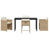 Garden Dining Set 5 pcs Beige Poly Rattan 3380702