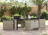 Garden Dining Set 5 pcs Light Grey Poly Rattan 3380610