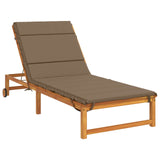 Sunlounger Cushion GEMERT 100% Polyester Taupe 200 x 80 x 3 cm 948560