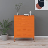 Chest of Drawers Orange 80x35x101.5 cm Steel 336201