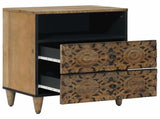 Bed cabinet with Drawer Brown 50 x 33 x 60 cm Solid Mango Wood 4018342
