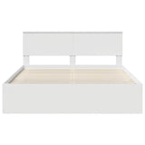 Bed Frame with Headboard White 160 x 200 cm Solid Pine Wood 3410573