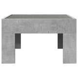 ZNTS Coffee Table with Infinity LED Concrete Grey 50x50x30 cm 847605