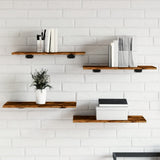 Wall Shelves 4 pcs Smoked Oak 60x30x1,5 cm Engineered Wood 838237