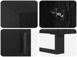 Desk with Shelf Black oak 140 x 50 x 75 cm Engineered wood 879530