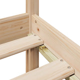 ZNTS Bookcase Bed without Mattress 140x190 cm Solid Wood Pine 3321696