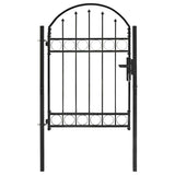 Fence Gate "ASSEN" with Arched Top Steel 102x125 cm Black 143085