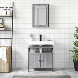 2 Piece Bathroom Furniture Set Grey Sonoma Engineered Wood 3214778