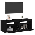 TV Cabinet with LED Lights Black 120x35x40 cm 804356