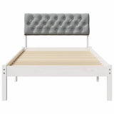 Bed frame White and light grey 90 x 200 cm Solid pine wood 878638