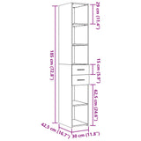 Highboard Black 30x42.5x185 cm Engineered Wood 846237