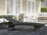 Outdoor PE Rattan Sun Lounger, Folding Wicker Garden Lounger Recliner with 4-Level Adjustable T3398P314706