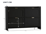 Modern Shoe Cabinet with 4 Flip Drawers, Freestanding Shoe Rack with Open Shelves, Suitable for N896P457053S
