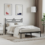 Bed Frame Black Powder-Coated Steel Double Bed Frame 353535