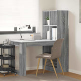 Desk with Shelf Grey Sonoma 122 x 67 x 145 cm Engineered Wood 3337262