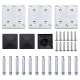 Fence Panel Set WPC 353x146 cm Black 3070459