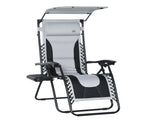 Zero Gravity Lounger Chair, Folding Reclining Patio Chair with Shade Cover, Padded Seat, Cup Holder, T3398P323989