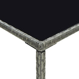 Garden Bar Set Grey PE rattan, powder-coated steel, tempered glass 3095415