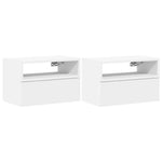 ZNTS Wall-mounted Bedside Cabinets 2 pcs White 45x26x28.5 cm 858597