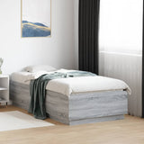 Bed Frame with LED without Mattress Grey Sonoma 75x190 cm Small Single 3209672