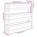 Planter Grey 112x25x104.5 cm Solid Wood Pine 823922