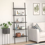 5-Tier Leaning Shelf Black 64x34x185.5 cm 336378