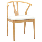 Dining Chair 2 pcs Natural and Light Solid Rubber Wood 42020419