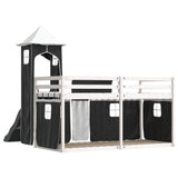 Bunk Bed without Mattress with Slide White and Black 80x200 cm 3284200