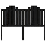 Bed Headboard Black 146x4x110 cm Solid Wood Pine 818474