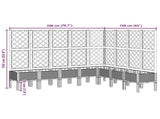 Garden Planter with Trellis Black 200x160x142 cm PP 367943