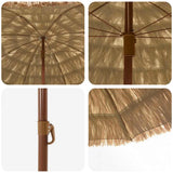 Beach Parasol Natural 205 x 205 x 210 cm Polyester and Steel 42006677