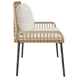 Garden Bench Brown and Black and Cream Poly rattan and steel 42010360