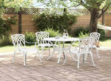 Garden Dining Set 5 pcs White Aluminium 3334718