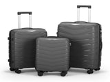 V-shaped stripe 3-in-1 PP trolley case 20in 24in 28in PP iron trolley classic color - dark gray 95635181