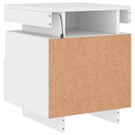 ZNTS Bedside Cabinet with LED Lights White 40x39x48.5 cm 836784