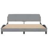 Bed Frame "Dover" Light Grey 183x213 cm Fabric 373304