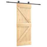 Sliding Door with Hardware Set 85x210 cm Solid Wood Pine 3203059