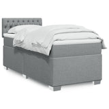 Box Spring Bed with Mattress Light Grey 90x200 cm Fabric 3285778